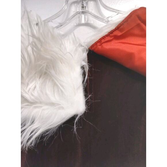 Christmas Caroler Mrs Santa Velvet Mini Dress M L Costume Burghandy Velvet White - Picture 11 of 16